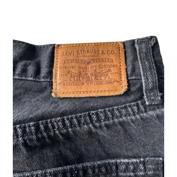 Levi's Premium Womens Sz 31 High Loose Flare Leg Trainwreck Black Denim Jeans - Picture 9 of 12